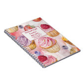 Handgemalte Cupcake Beries personalisiertes Rezept Notizblock (Rechte Seite)