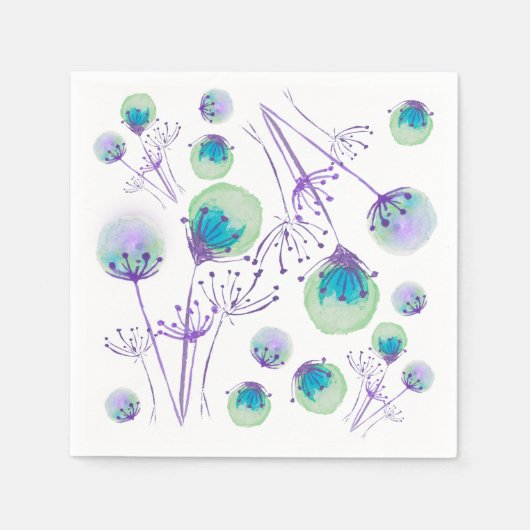 Handgemalte Dandillion Serviettes Serviette (Vorderseite)