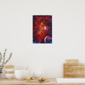 Handgemalte Deep-Space-Fantasy-Malerei Poster (Küche)