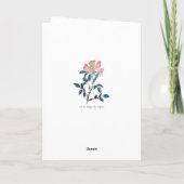 Handgemalte Elegante Wasserfarbe Wilde Rose Blume Dankeskarte (Rückseite)