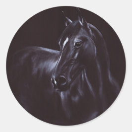 Handgemalte Equine Art Runder Aufkleber