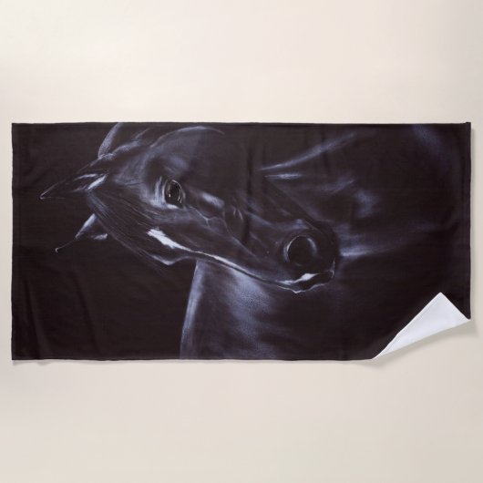 Handgemalte Equine Art Strandtuch (Vorderseite)