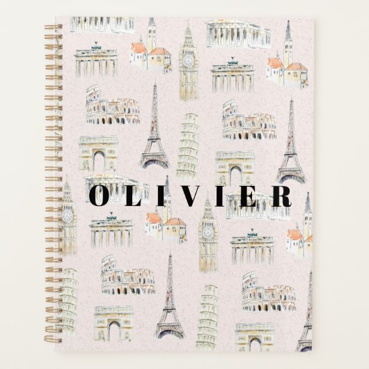 Handgemalte Europa-Sehenswürdigkeiten Planer (Vorderseite)