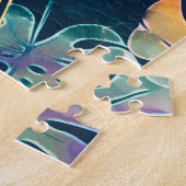 Handgemalte exotische Blätter: nahtlos. Puzzle (Seite)