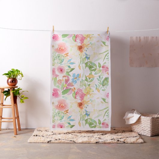 Handgemalte, farbenfrohe, zarte Blume Stoff (Beispiel)