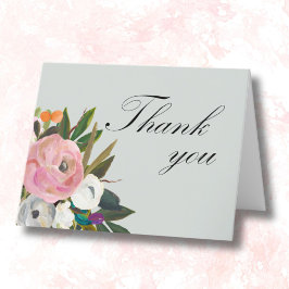 Handgemalte Floral 90. Geburtstagsparty Dankeskarte