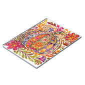 Handgemalte Folk Art Pumpkin Tote Beutel Rustikale Notizblock (Linke Seite)