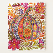 Handgemalte Folk Art Pumpkin Tote Beutel Rustikale Planer (Rückseite)