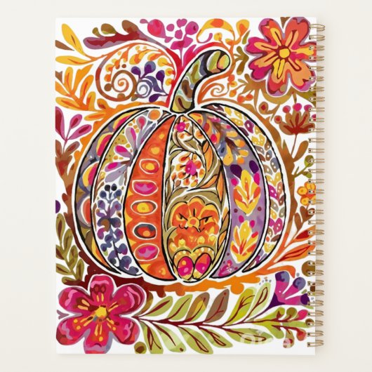 Handgemalte Folk Art Pumpkin Tote Beutel Rustikale Planer (Rückseite)