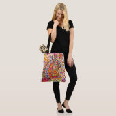 Handgemalte Folk Art Pumpkin Tote Beutel Rustikale Tasche (Am Model)