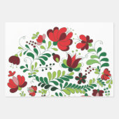 Handgemalte Folkblütengestaltung Geschenkpapier Set (Vorderseite 3)