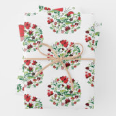 Handgemalte Folkblütengestaltung Geschenkpapier Set (Beispiel)