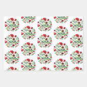 Handgemalte Folkblütengestaltung Geschenkpapier Set (Vorderseite)