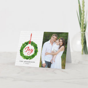 Handgemalte fröhliche Weihnachtsgirlande Foto Feiertagskarte
