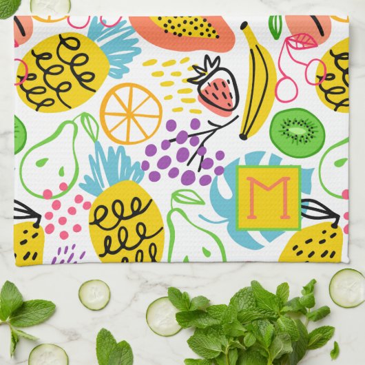 Handgemalte Fruchtmuster Geschirrtuch (Gefaltet)