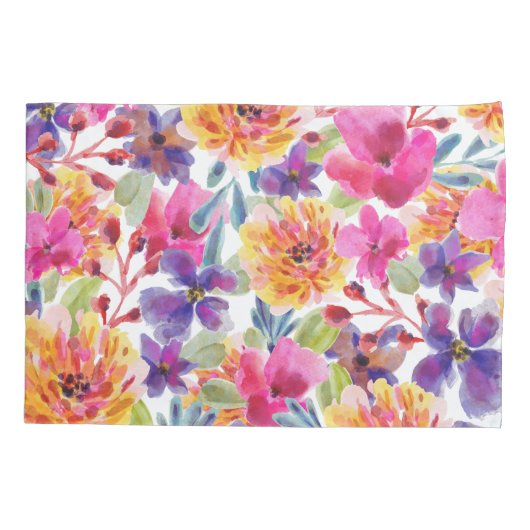 Handgemalte Frühlingsflora Kissenbezug (Rückseite)