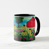 Handgemalte Frühlingshälfte mit Blumenmuster Tasse (VorderseiteRechts)
