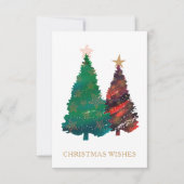 Handgemalte Funkelnd Weihnachtsbäume Einladung (Vorderseite)