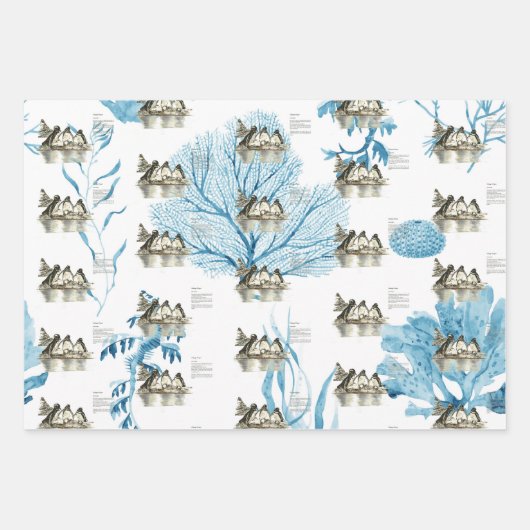 Handgemalte Galapagos-Pinguine Geschenkpapier Set (Vorderseite 3)