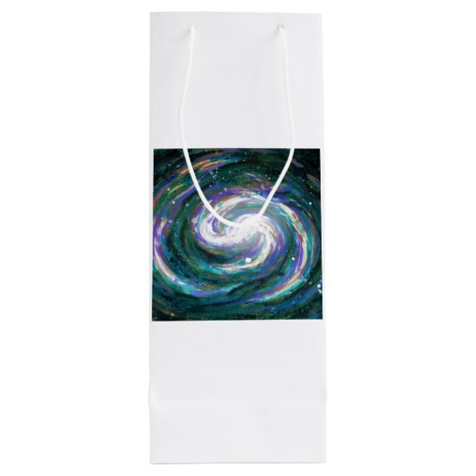 Handgemalte Galaxie Geschenktüte Für Weinflaschen (Rückseite)