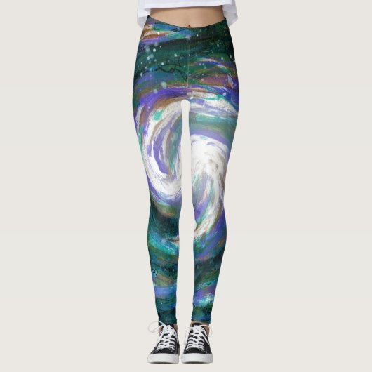 Handgemalte Galaxie Leggings (Vorderseite)