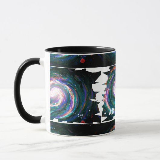 Handgemalte Galaxie mit Ihrem Text Tasse (Links)