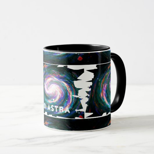 Handgemalte Galaxie mit Ihrem Text Tasse (VorderseiteRechts)