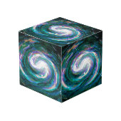 Handgemalte Galaxie Würfel (Vorderseite Schrägansicht)