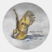 Handgemalte, gefährdete Fischschüssel Runder Aufkleber (Vorderseite)