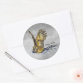 Handgemalte, gefährdete Fischschüssel Runder Aufkleber (Umschlag)