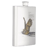Handgemalte, gefährdete Owl Classic Flasche Flachmann (Rechts)