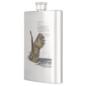 Handgemalte, gefährdete Owl Classic Flasche Flachmann (Links)