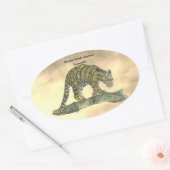 Handgemalte gefährdete Wolkendecke Ovaler Aufkleber (Umschlag)