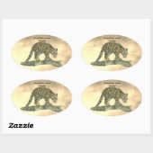 Handgemalte gefährdete Wolkendecke Ovaler Aufkleber (Blatt)