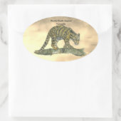 Handgemalte gefährdete Wolkendecke Ovaler Aufkleber (Tasche)