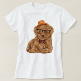 Handgemalte, geistiges Spielzeug-Poodle-Welpenhund T-Shirt