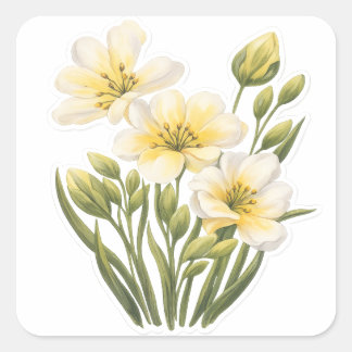 Handgemalte gelbe Blumen Aufkleber