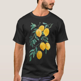 handgemalte gelbe Zitronen-Wasserfarbe T-Shirt