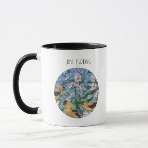 Handgemalte Gelbklee JUST-VOGELBEOBACHTUNG Tasse