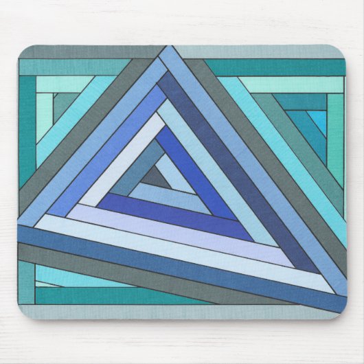 Handgemalte, geometrische Dreiecksgestaltung Mousepad (Vorne)