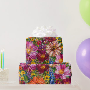 Handgemalte Geschenkverpackung mit Wildblumen Bu Geschenkpapier