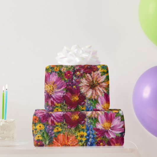 Handgemalte Geschenkverpackung mit Wildblumen | Bu Geschenkpapier (Partygeschenke)