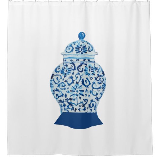 Handgemalte Ginger Jar Duschvorhang (Vorderseite)