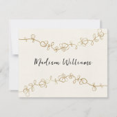 Handgemalte Gold-Blätter Rahmen-Escortkarte Einladung (Vorderseite)