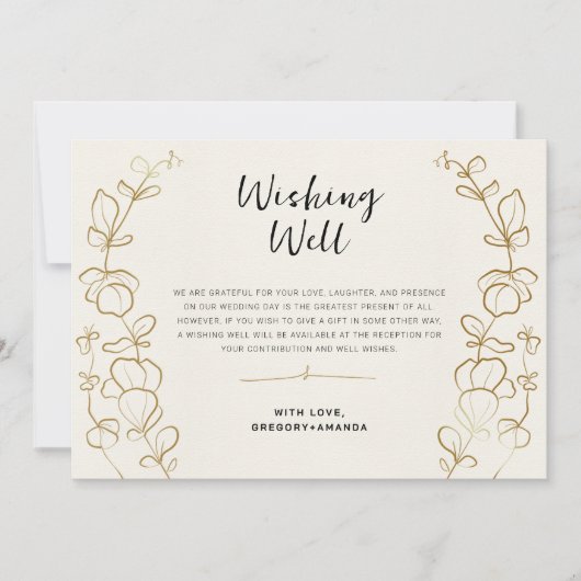 Handgemalte Gold-Blätter rahmen gut wollen Einladung (Vorderseite)