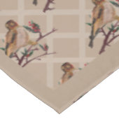 Handgemalte Goldweihnachtsvögel Tischdecke (Schrägansicht)