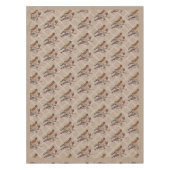 Handgemalte Goldweihnachtsvögel Tischdecke (Vorderseite)