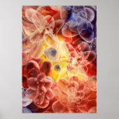 Handgemalte Gouache-Blumen-Abstraktion Poster (Vorne)