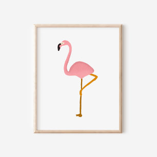 Handgemalte Gouache-Tropen-Flamingo-Kunst Poster