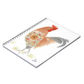 Handgemalte Hahn-Zeitschrift Notizblock (Linke Seite)